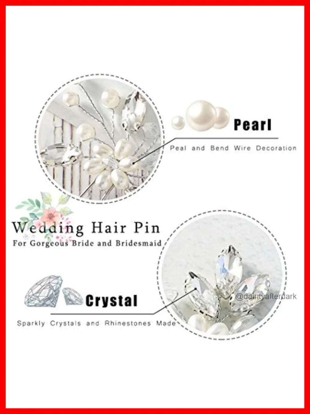 Pearl Flower Bridal Hair Pins Pack of 2 Wedding Hair Accessories